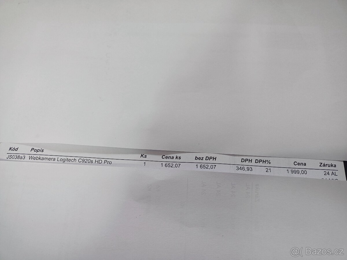 Web kamera Logitech C920s HD Pro, doklad, záruka - 5