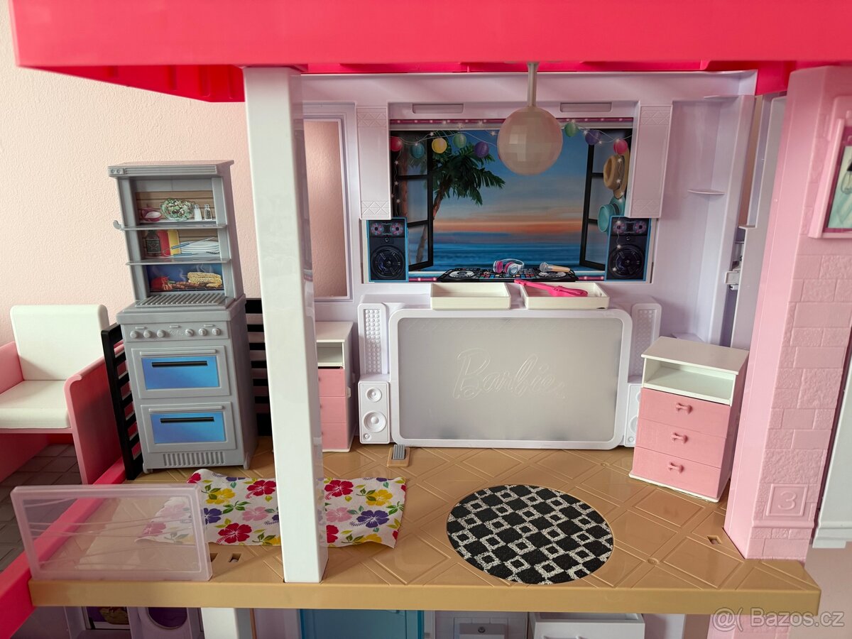 Barbie dům s výtahem, karavan, panenky - 5