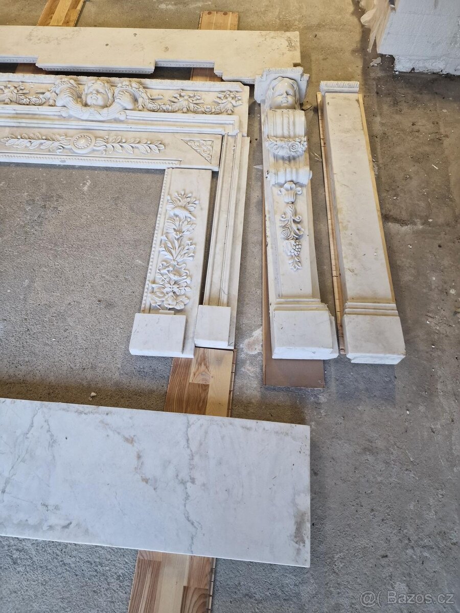 Mramorový krb-luxusní mramorová obestavba krbu - 5