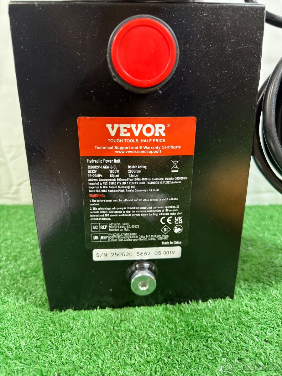 Hydraulické čerpadlo, objemu 6 litrů, dvojčinné čerpadlo 12V - 5