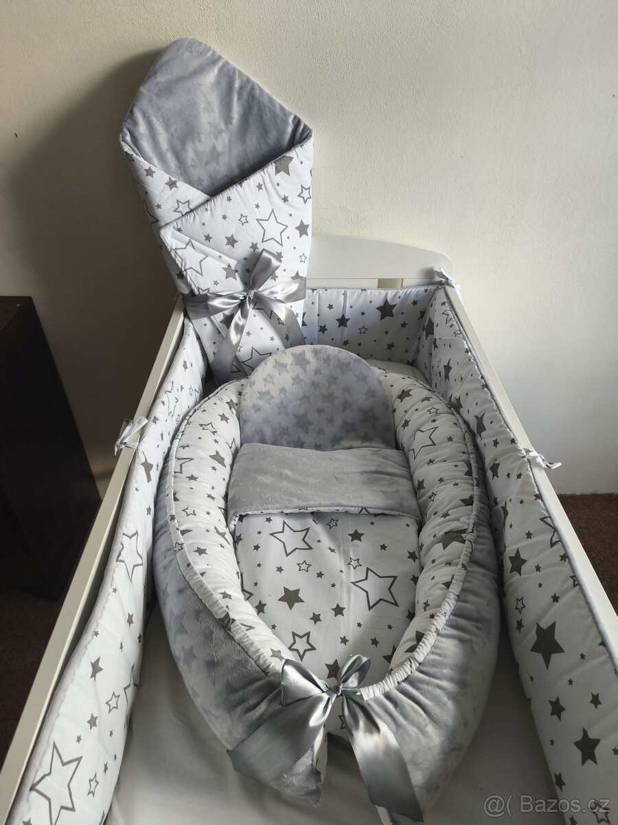 Nová souprava do postýlky hvězdičky+minky - 5