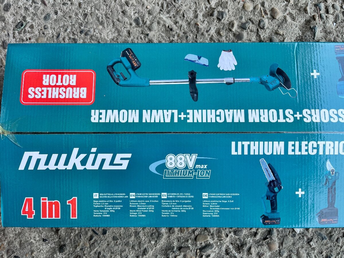 4v1 set, aku pilka,nůžky,fukar,sekačka - 5