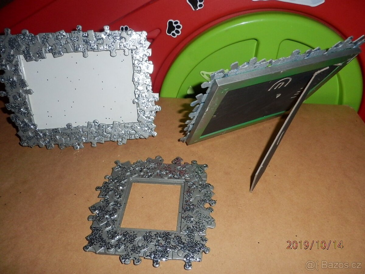 Vánoční stříbrné třpytivé rámečky - 5