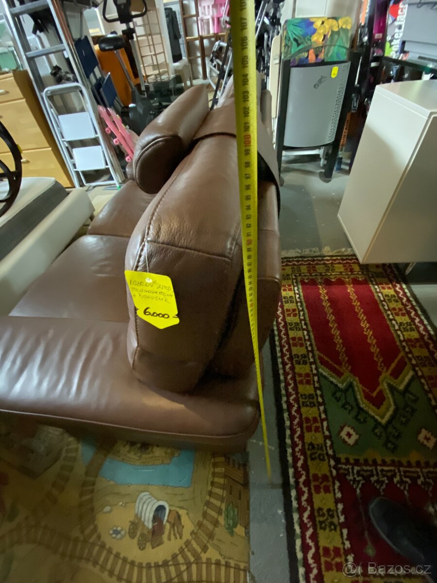 KOŽENÝ DVOUSED Segmüller -D POLOHOVATELNÝ, S PODNOŽNÍKEM - 5