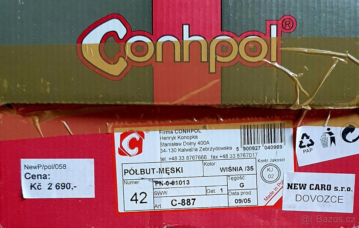 Celokožené polobotky CONHPOL vel. 42 - 5