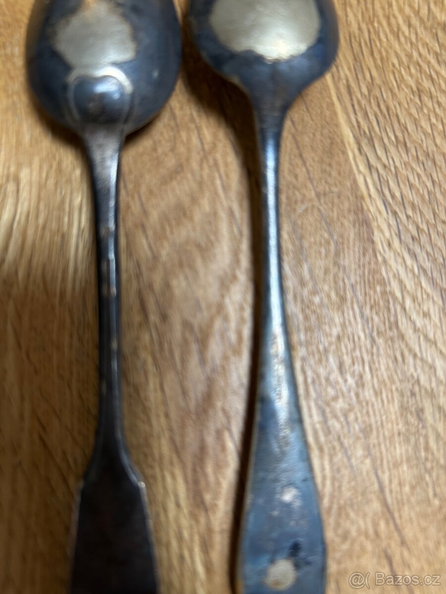2 stříbrné lžičky - 5
