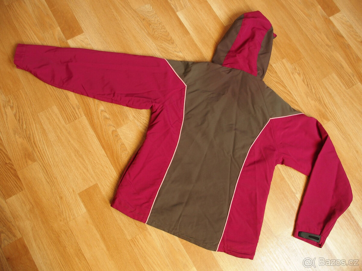 Dámská šusťáková bunda s fleece mikinou, vínovo-hnědá vel. S - 5