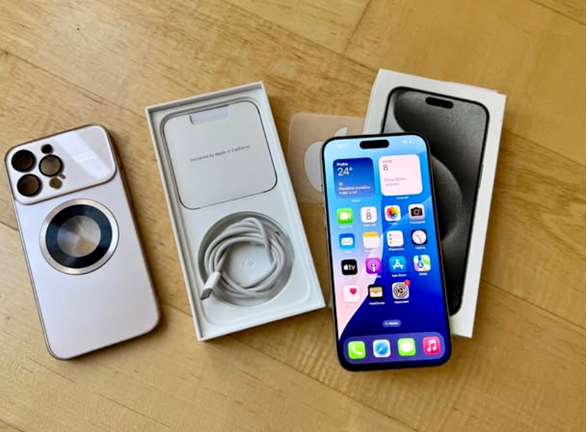 iPhone 15 Pro White Titanium BATERIE 100% TOP - 5