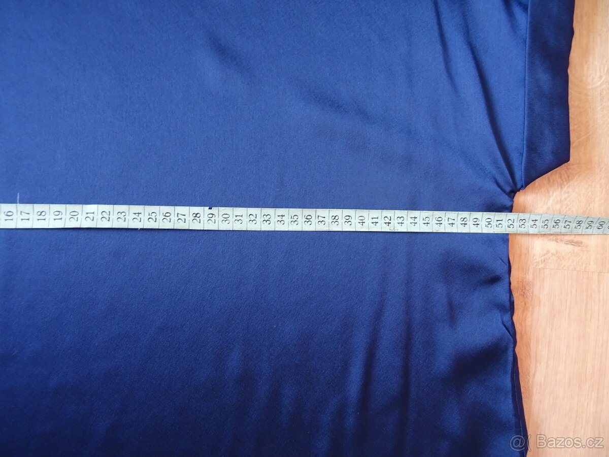 Tričko, halenka styl satén - vel. M, půlnoční modř - 5