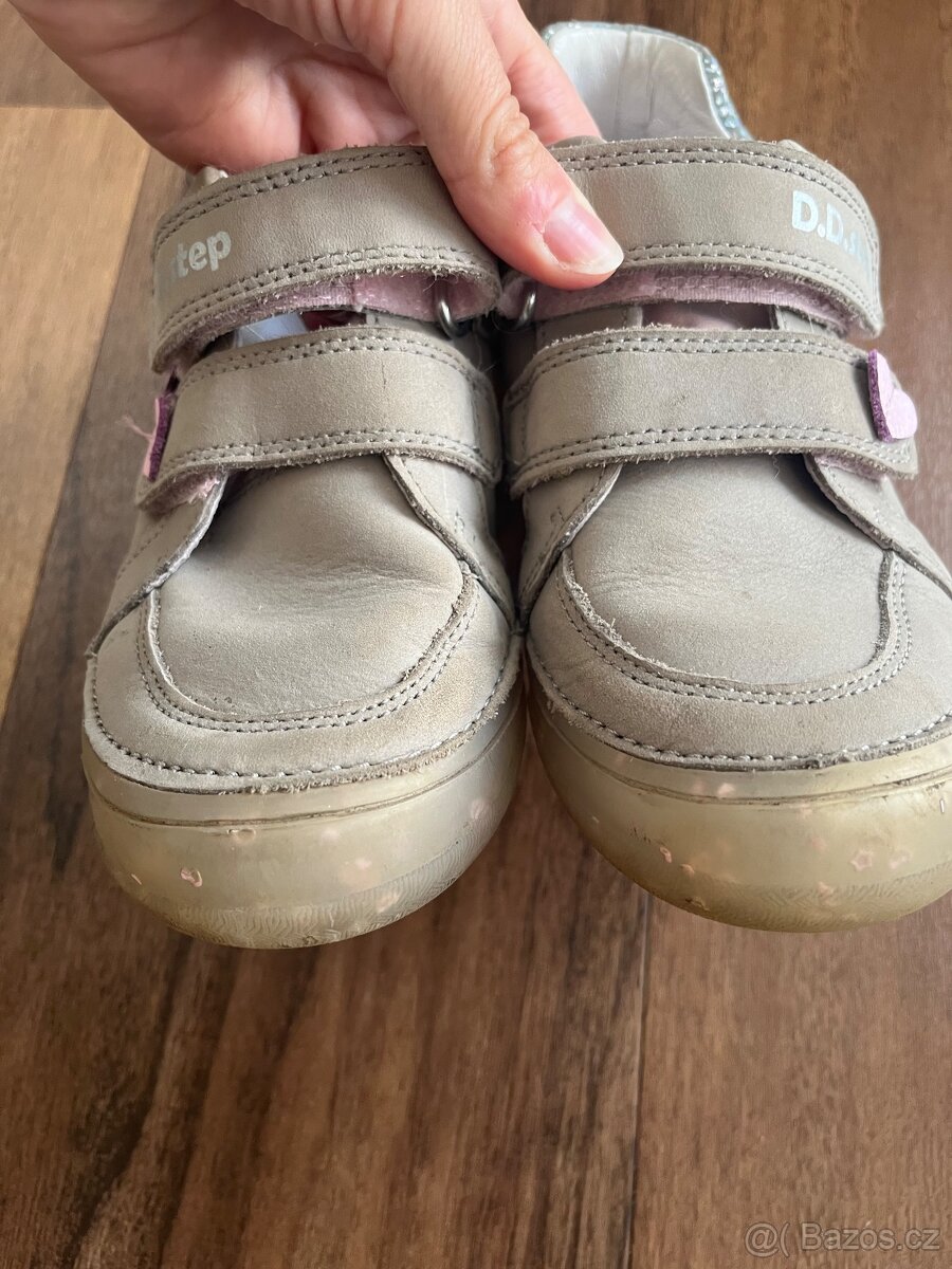 Kožené tenisky celoročky boty na suchý zip D.D.Step - 5
