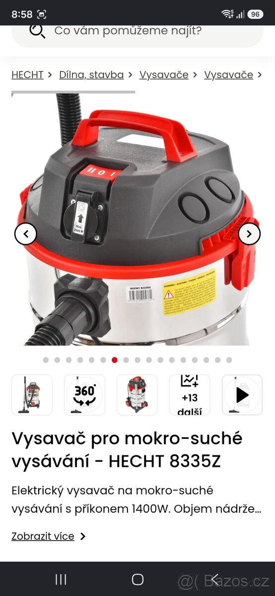 Prodám průmyslový vysavač Hecht 8335Z. - 5