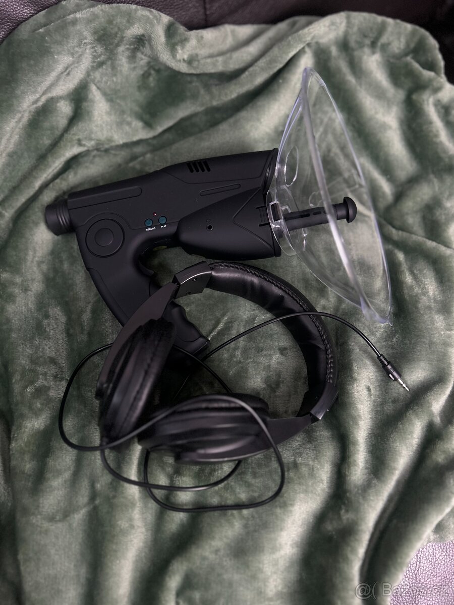 Parabolický mikrofon na poslech přírody + sluchátka - 5