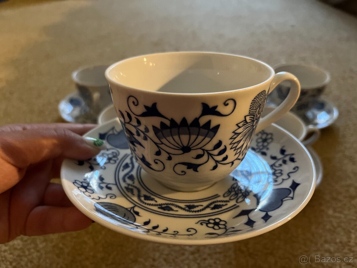 Kávový/ čajový servis - cibulák, šálky 6 ks - 5