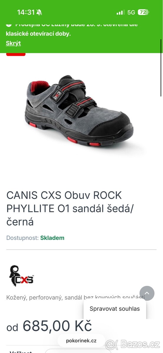 Prodám pracovní boty CANIS CXS - 5