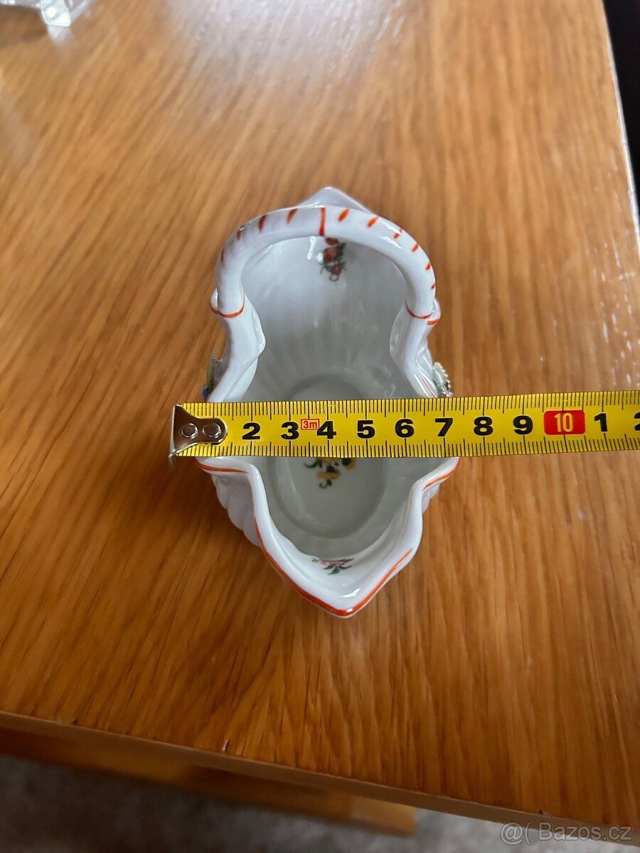starožitný porcelánový košíček Made in GDR - 5