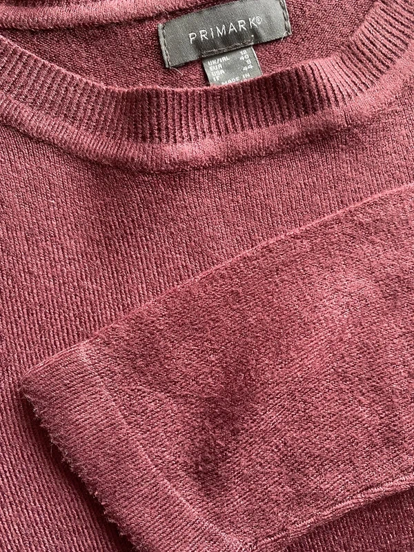 Teplé šaty vínové vel. L příjemné. Míry: - 5