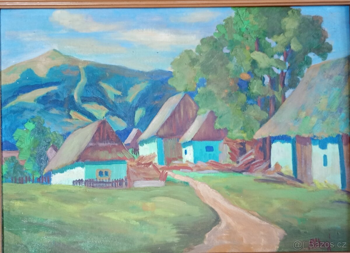 Starý obraz - olejomalba - 5