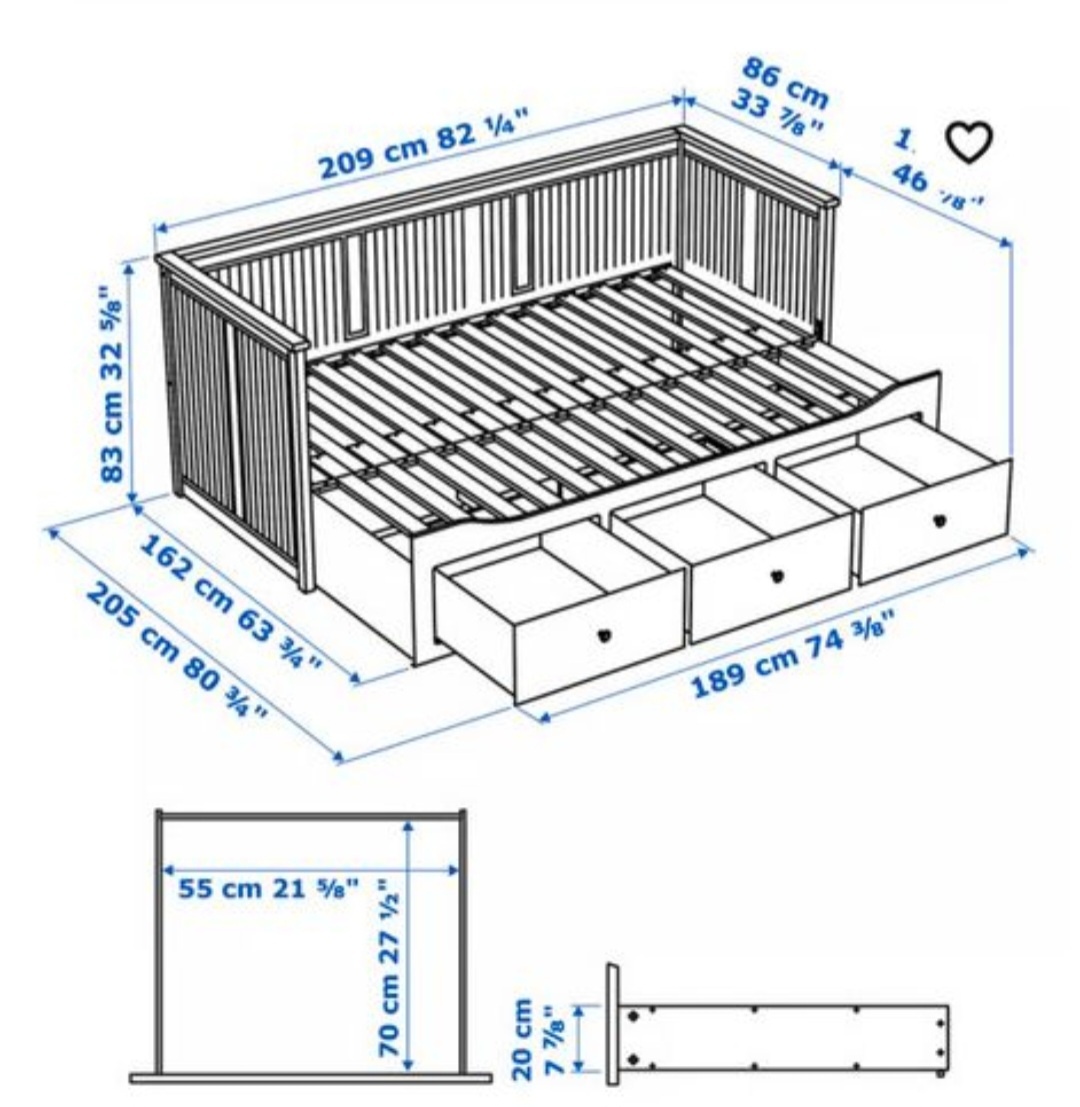 ROZKLÁDACÍ POSTEL IKEA HEMNES S MATRACEMI - 5