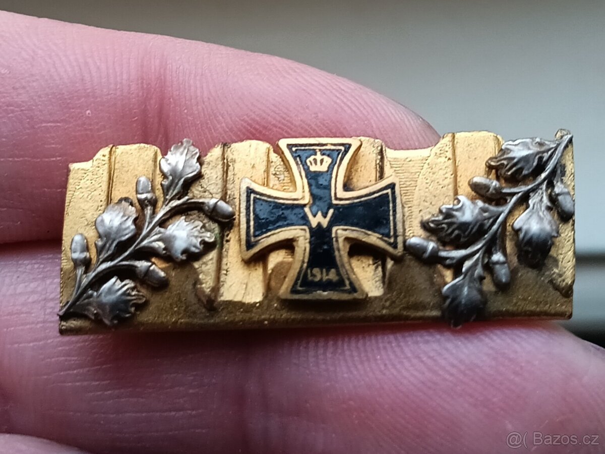 Náramek a brož - 1.světová válka, 1914, železný kříž - 5