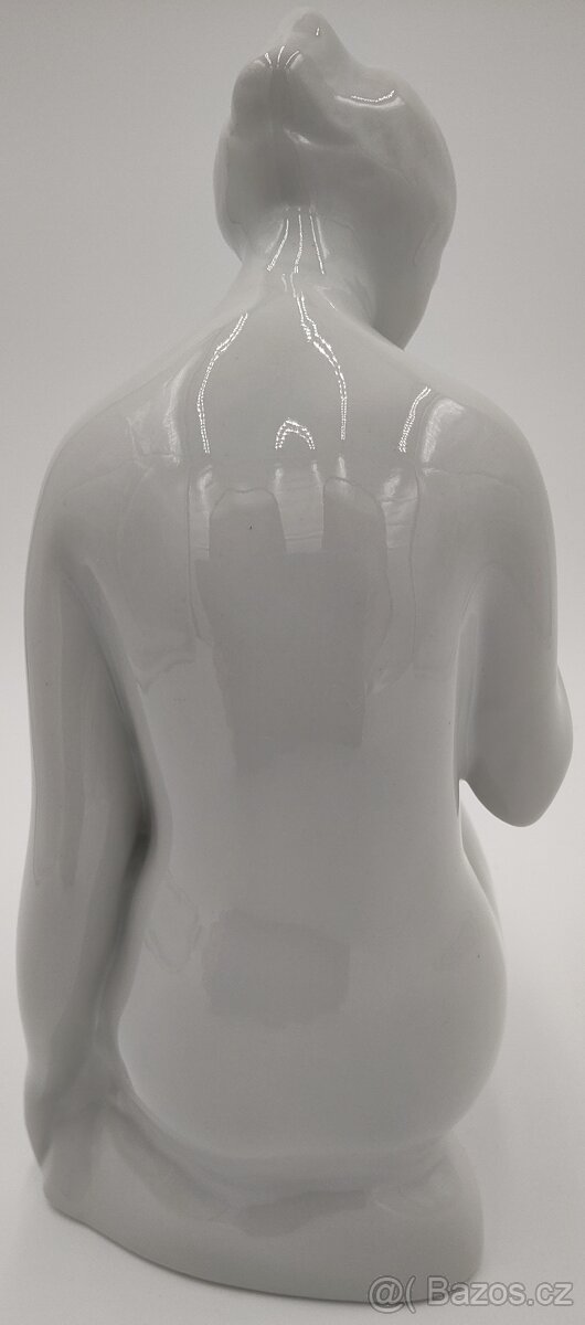 Krásná starožitná porcelánová soška Akt mladé ženy 26,5 cm - 5