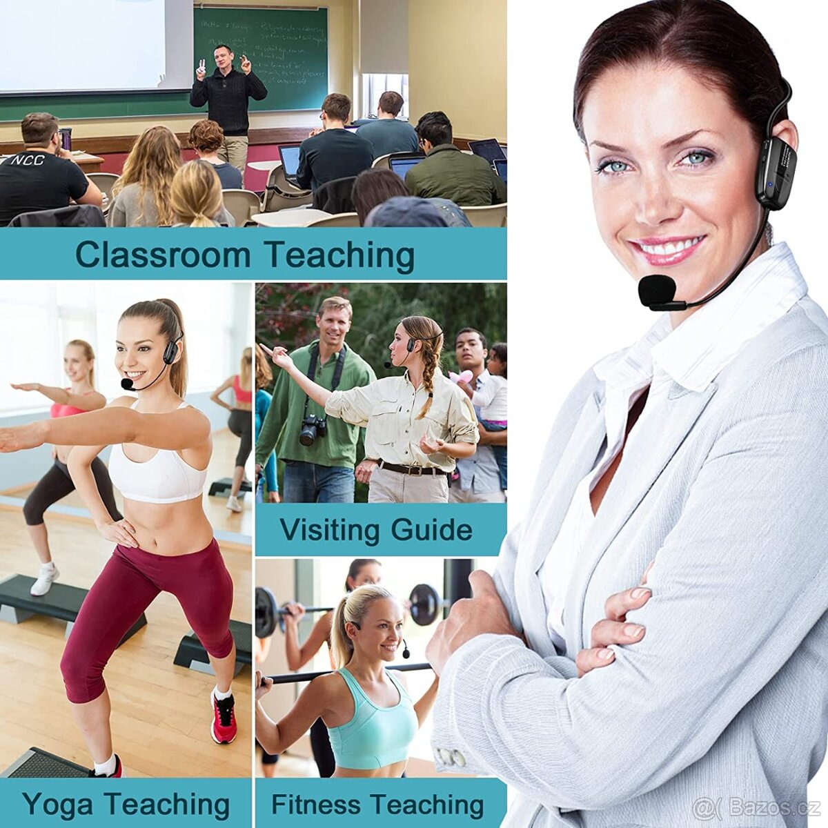 Bezdrátový mikrofon Headset, XIAOKOA 2.4G - 5