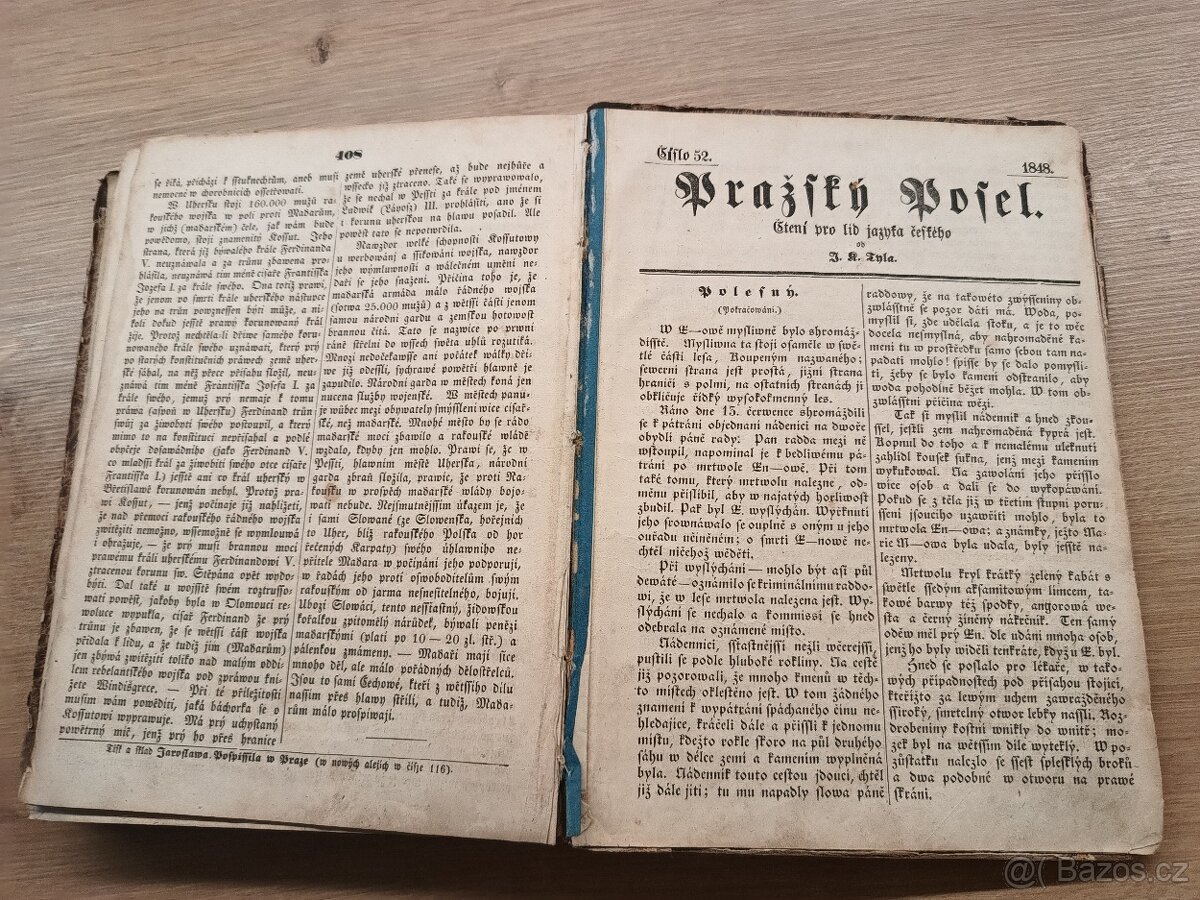 Pražský posel - komplet ročník 1848 J. K. Tyl 52 čisel - 5
