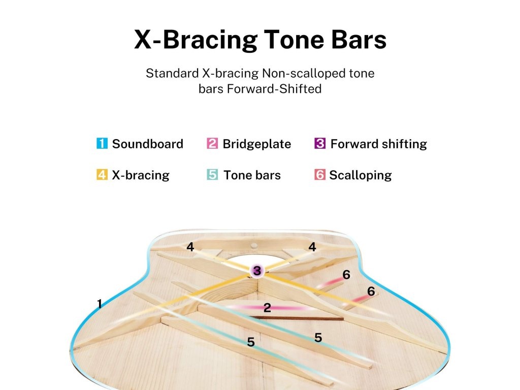 Mini Jumbo,akustická kytara DONNER DAJ 110c - 5