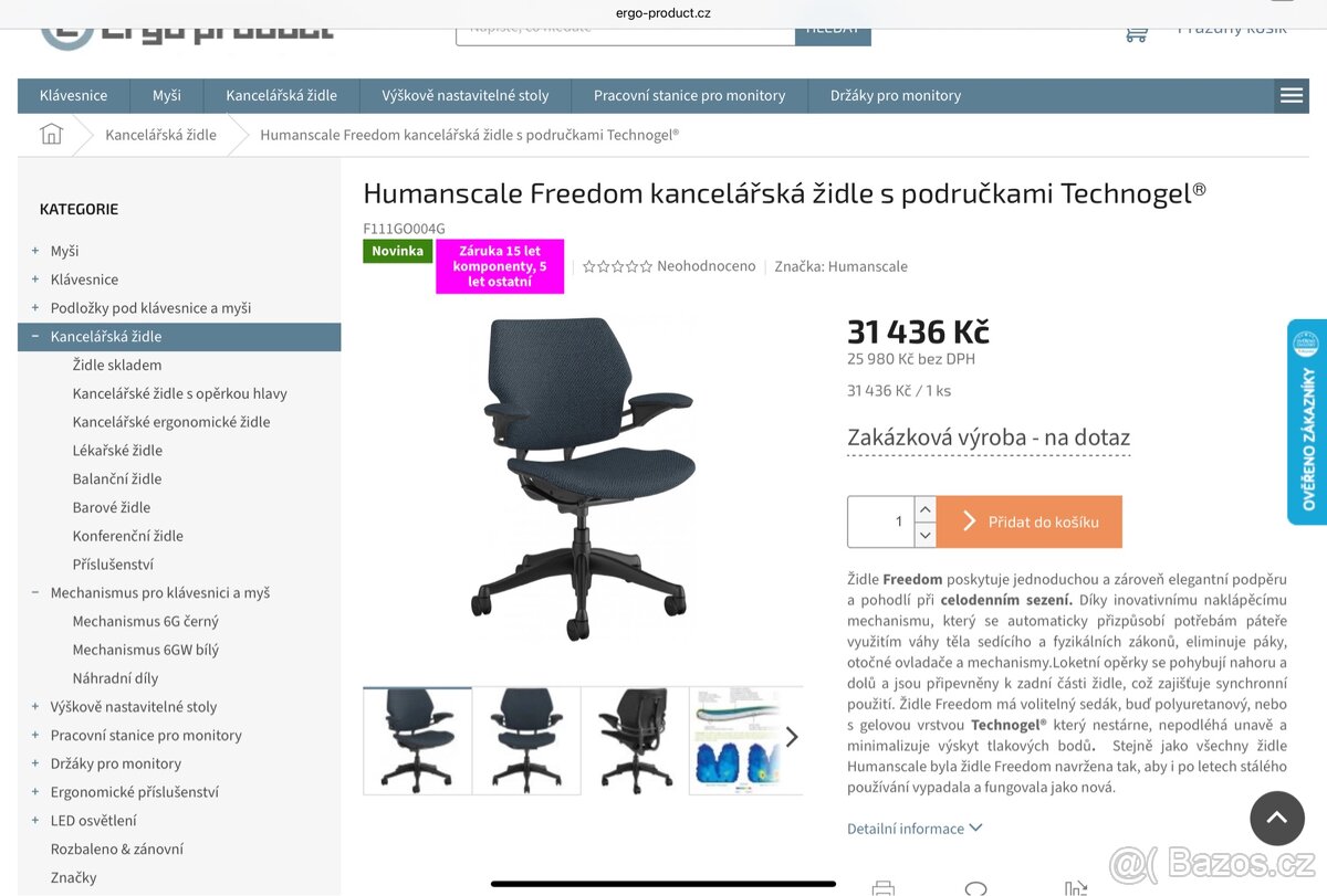 Kancelářská židle Humanscale Freedom - 5