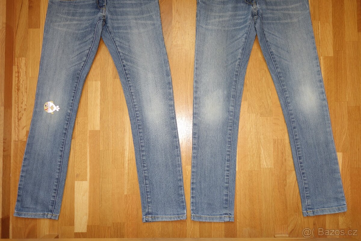 2x dívčí rifle, džíny pro dvojčata vel.134 - 5