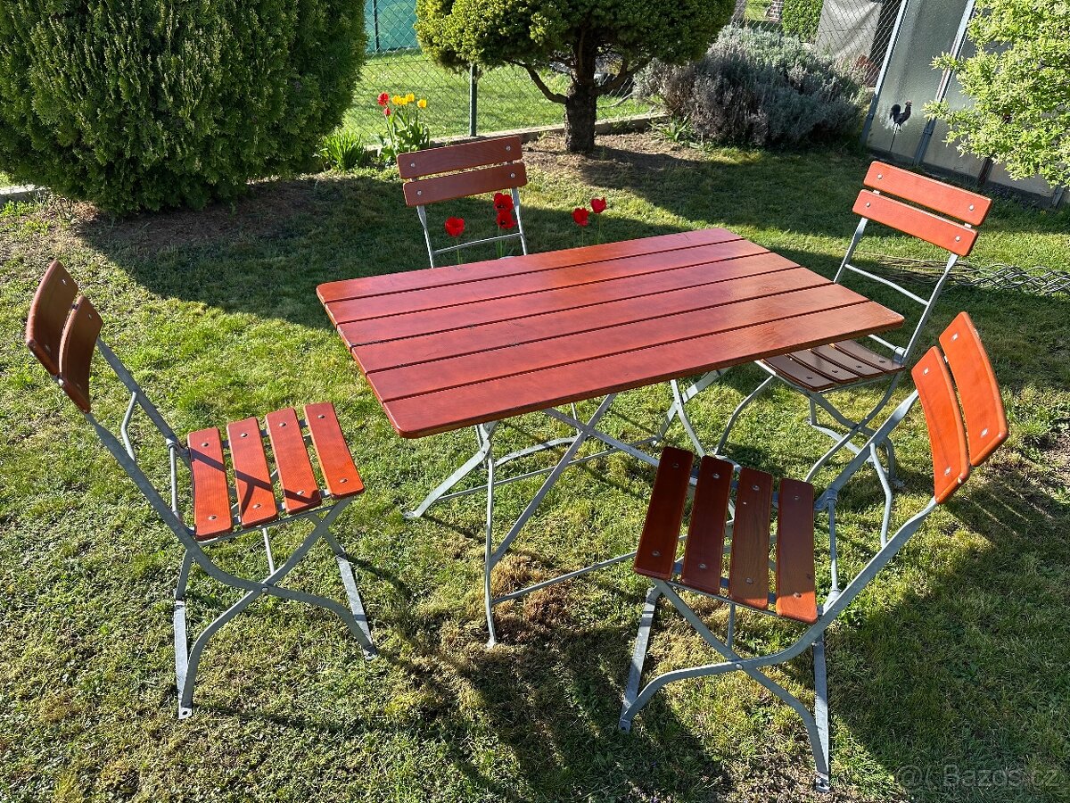 Pivní židle a stoly, PROFI kvalita 24ks židlí, 5ks stůl - 5