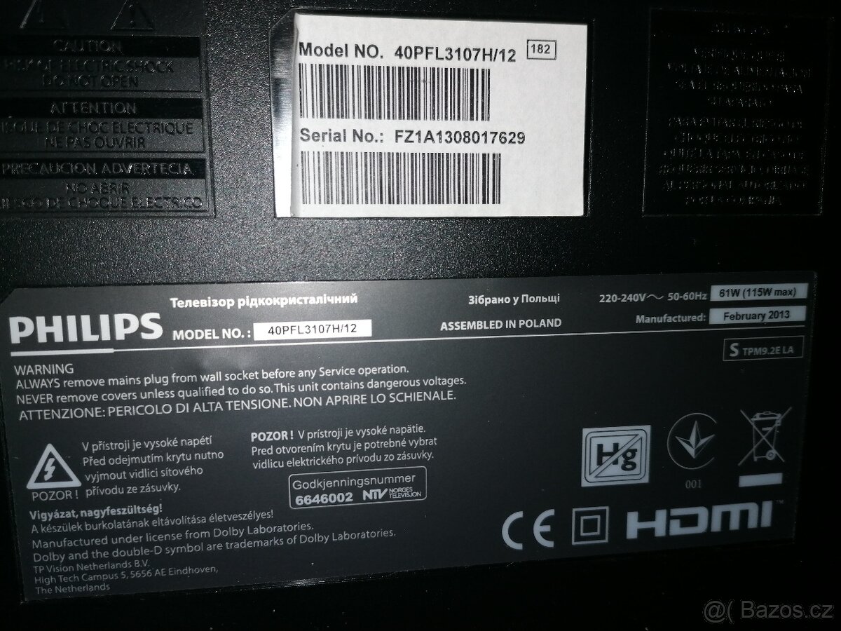 Televize Philips model 40PFL3107H/12 vcetne ovladace - 5