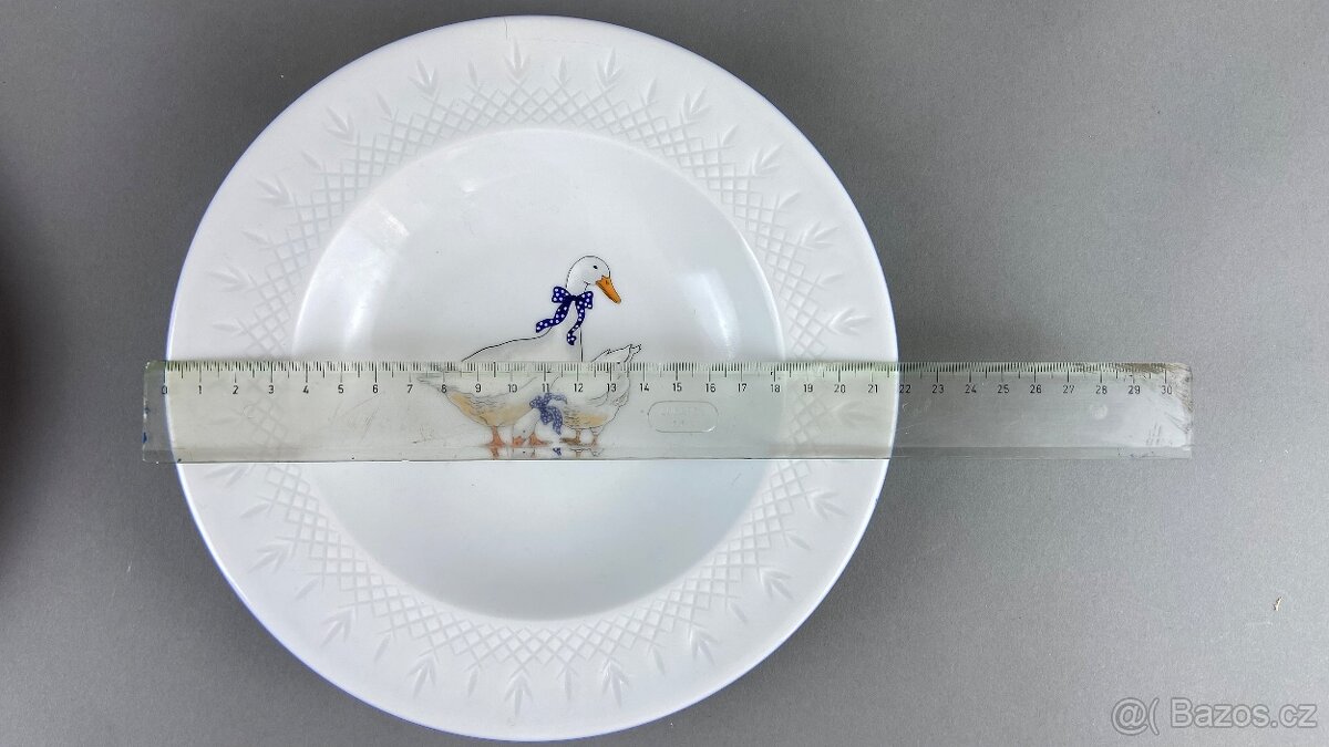 Talířová souprava pro 6 osob husy, modrá linka - 5