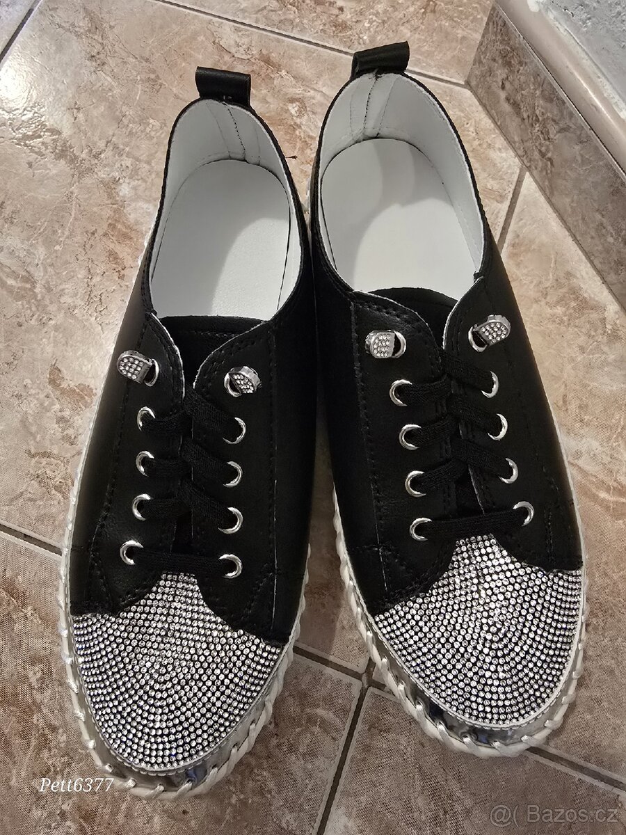 Černostříbrné botky vel. 38 - 5