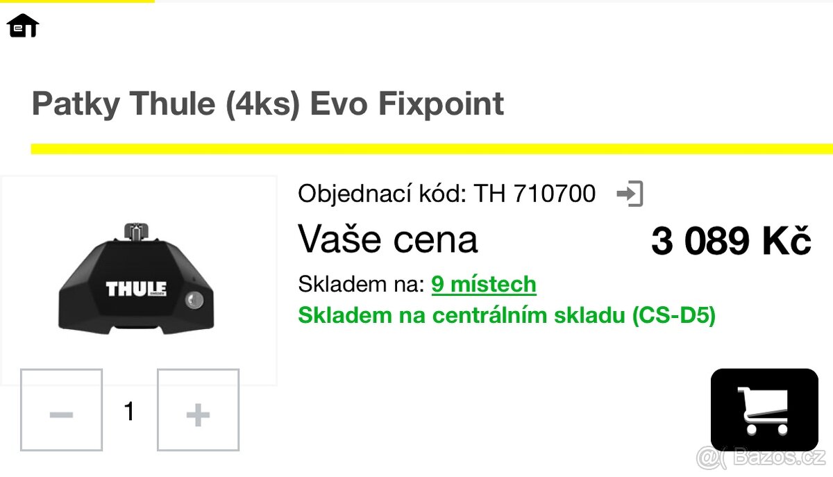 Thule - kit 187002 + Evo fix point 710700 - 5