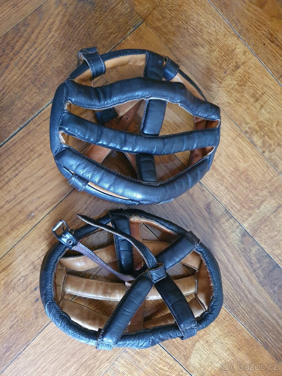 Retro cyklistická kožená helma - 5