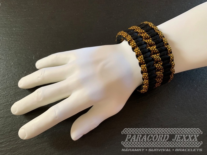 PARACORD náramek (19 cm) gold - black - 5