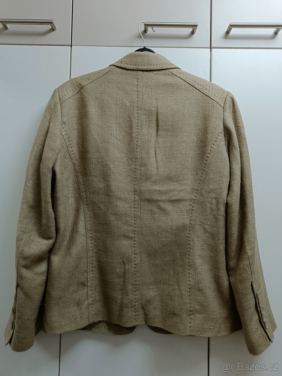 Dámské béžové hedvábné sako, vel. L - 5