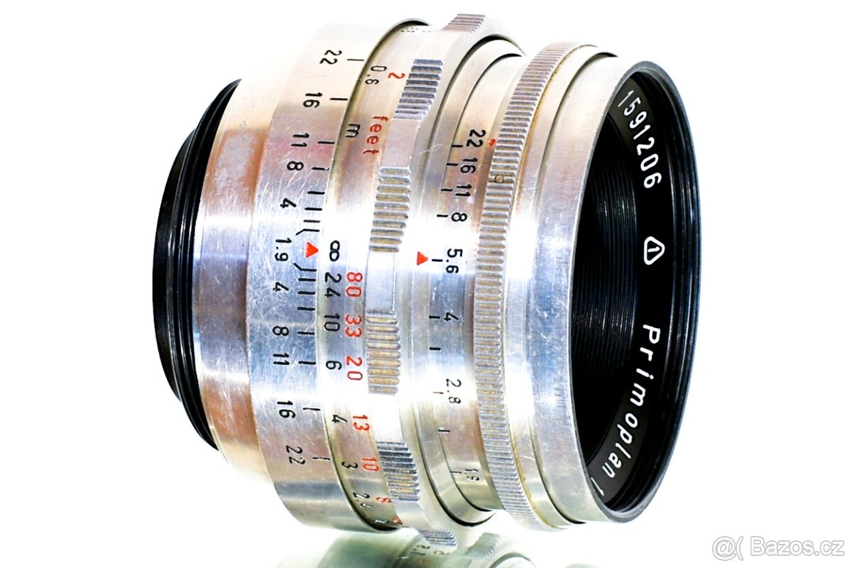 Meyer Primoplan 1,9/58 RED V M42 14-lamelový TOP STAV - 5