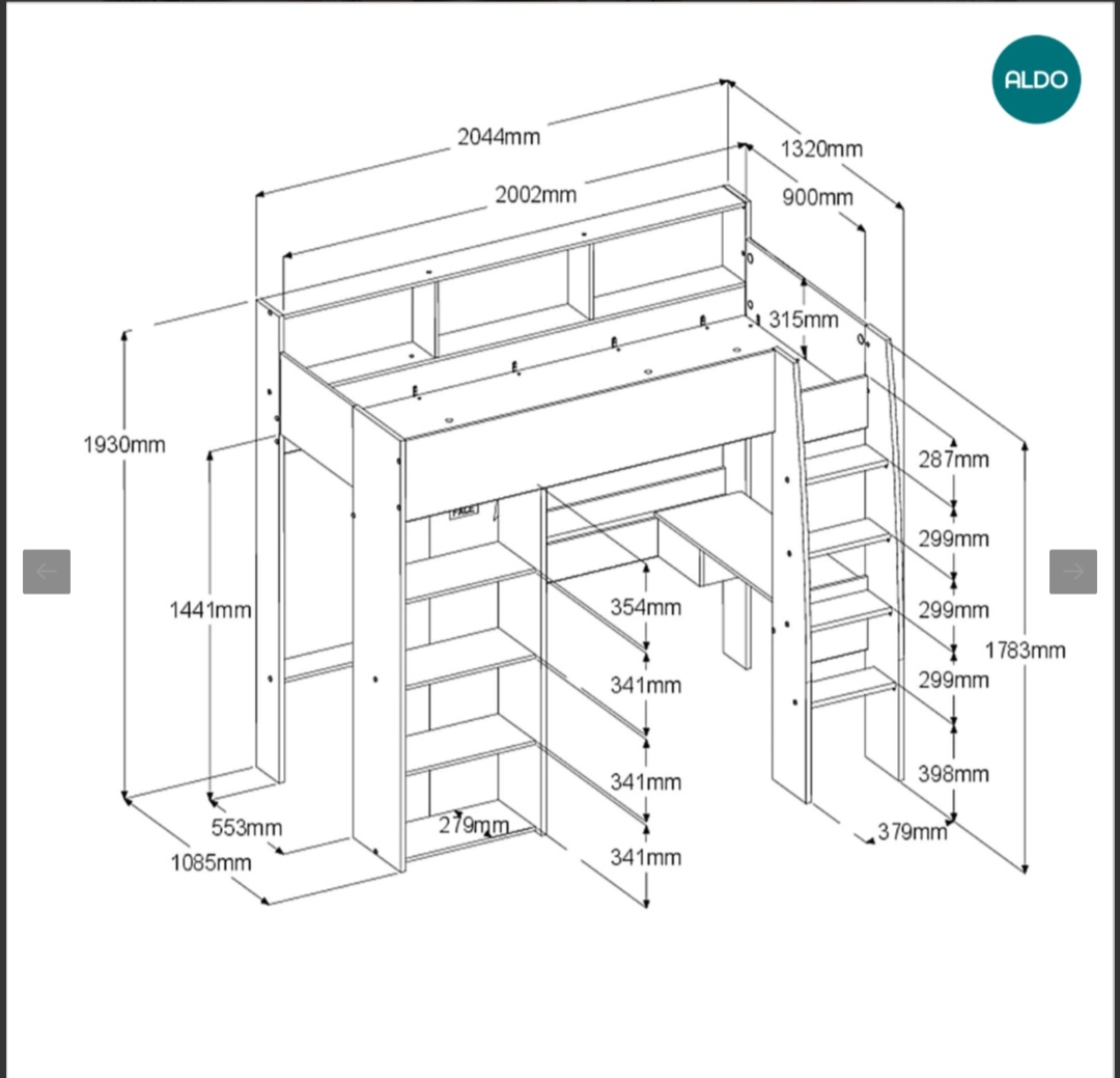 Patrová postel s psacím stolem - 5