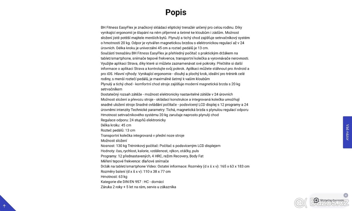 Prodám Skládací eliptický trenažér EasyFlex - 5