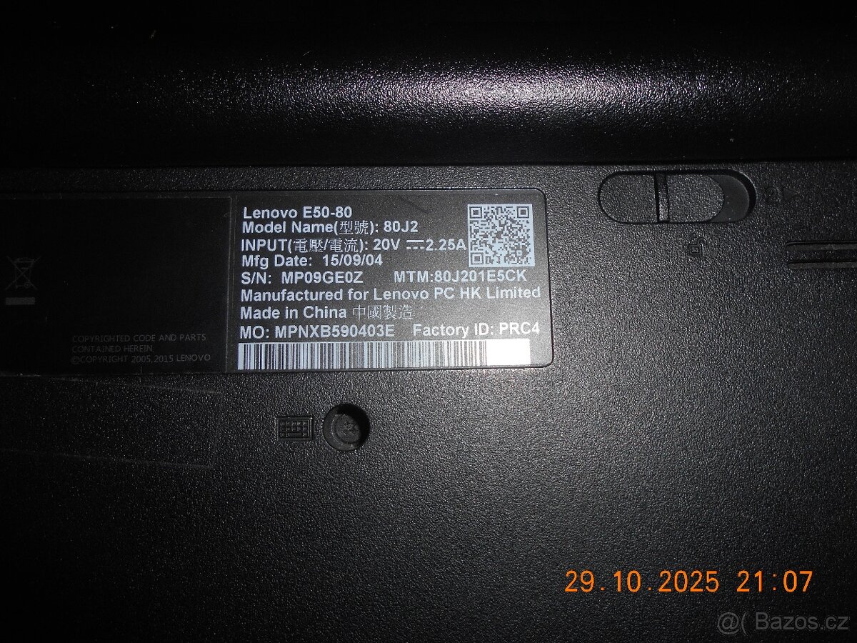Notebook Lenovo E50- i5, 4GB RAM, 320GB HDD, GK 5500, DVDRW - 5
