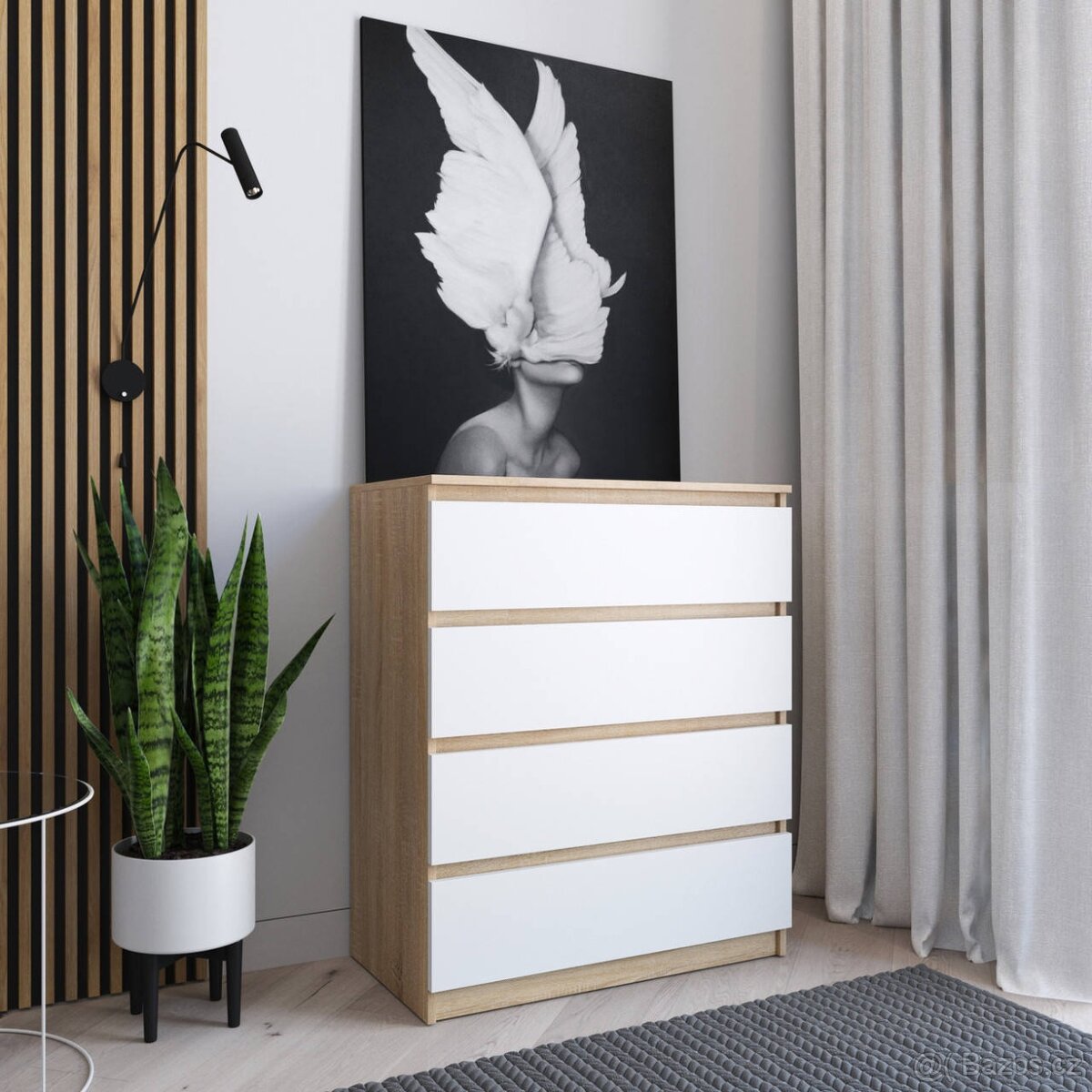 Nábytek do ložnice, Komody do předsíně, Světlá velká komoda - 5