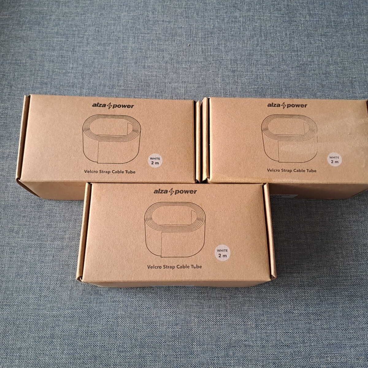 AlzaPower Velcrostrap+ Cable Tube 2m bílá - nová - 5