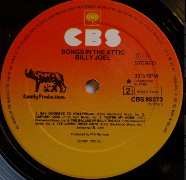 LP deska Billy Joel-Songs in the Attic r.1981/163/ - 5