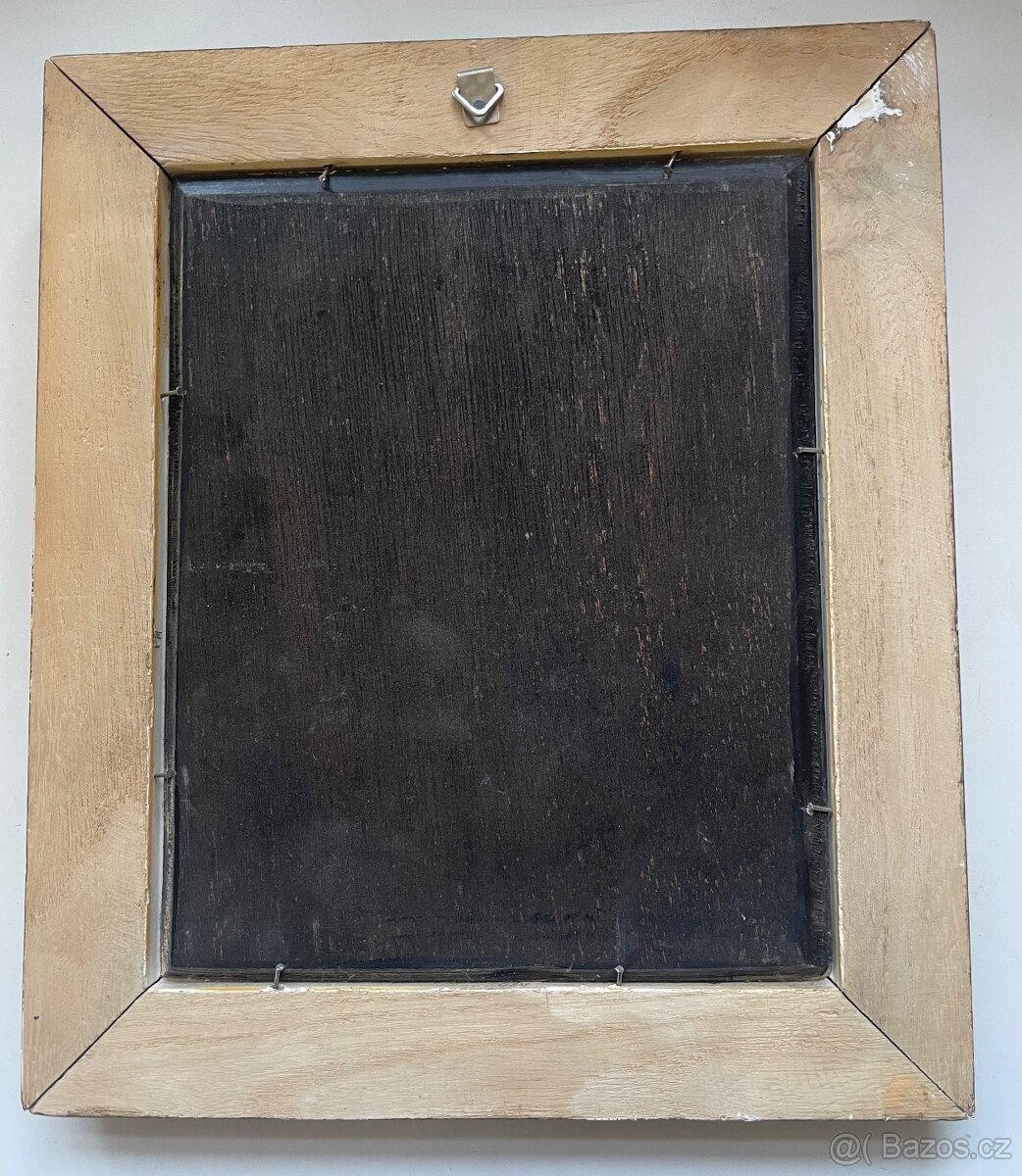 Obraz dívky - olej v rámu - 5