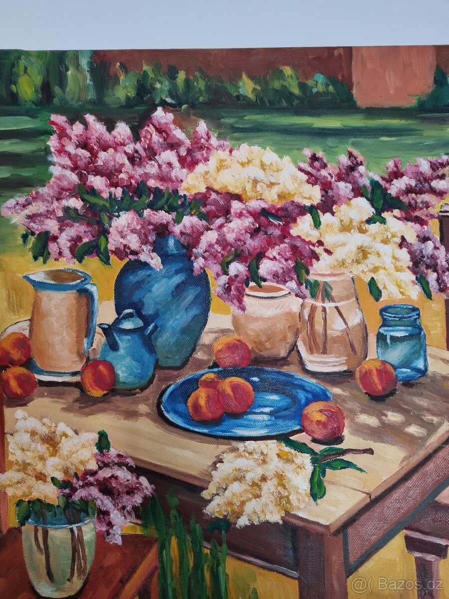 Obraz Šeříky, olej na plátně - 5