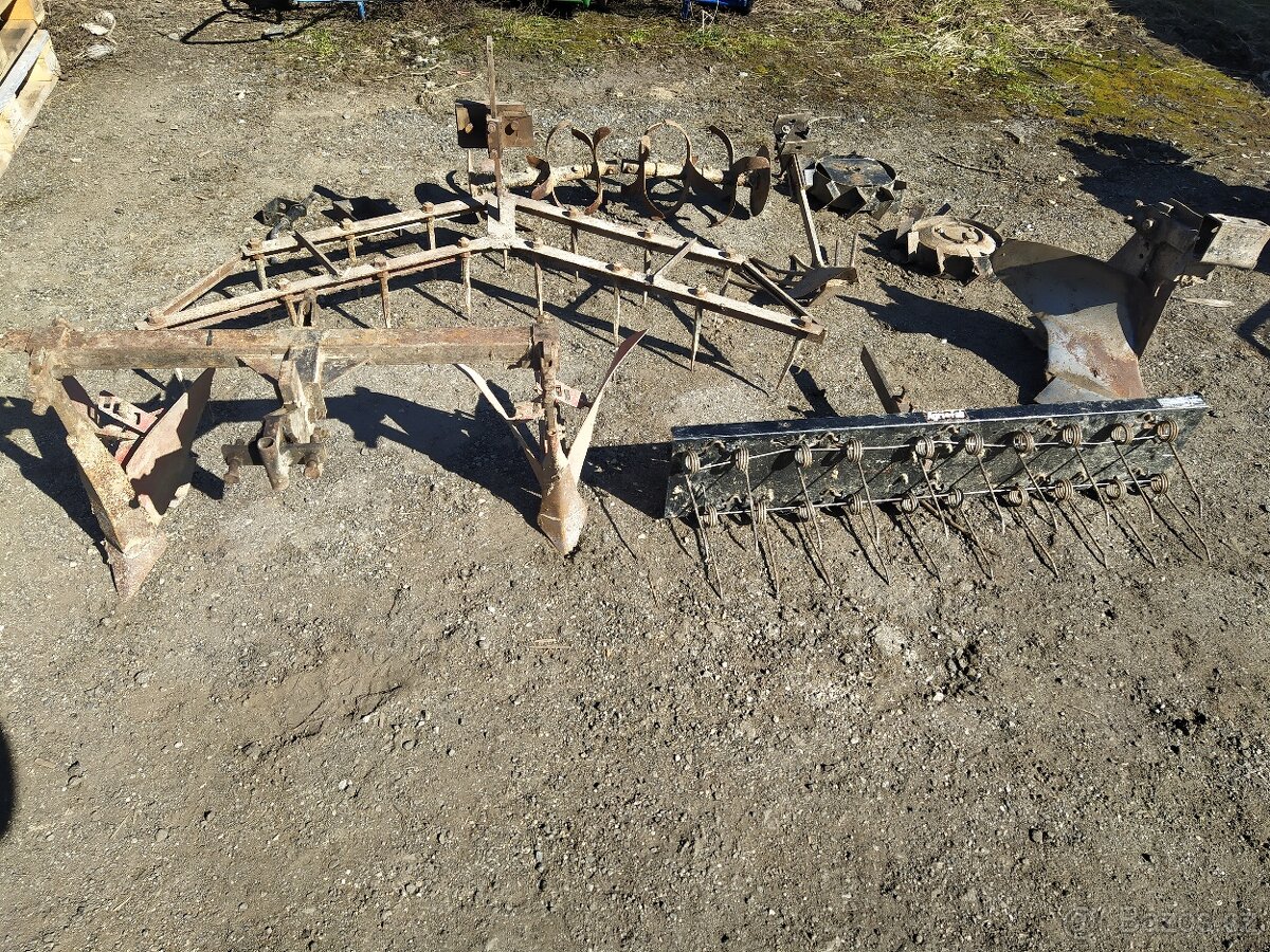 Motokultivátor Mountfield 5hp, přívěs, pluh, brána - 5