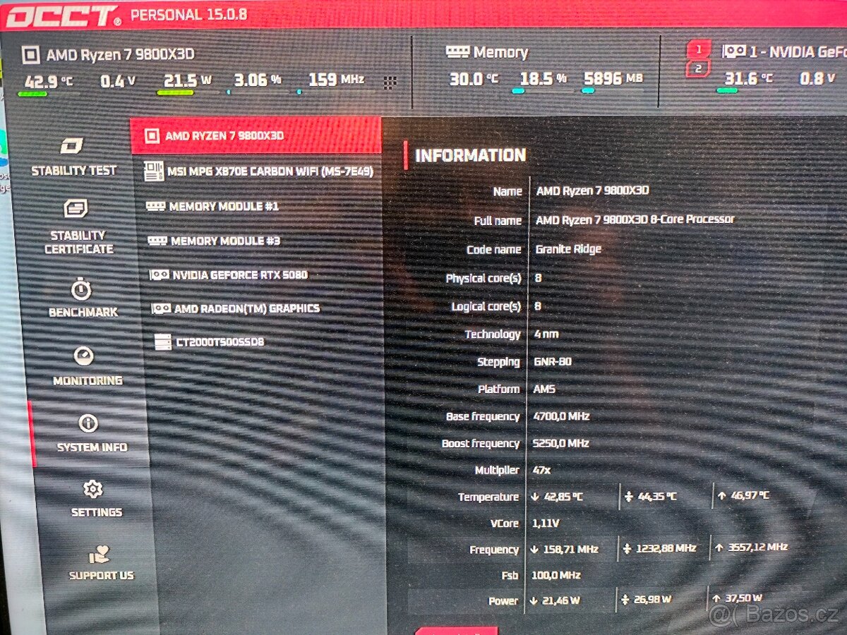 Nový RX9070XT; AMD 7 9800x3D; DDR5 32GB; X870E; SSD 2TB - 5