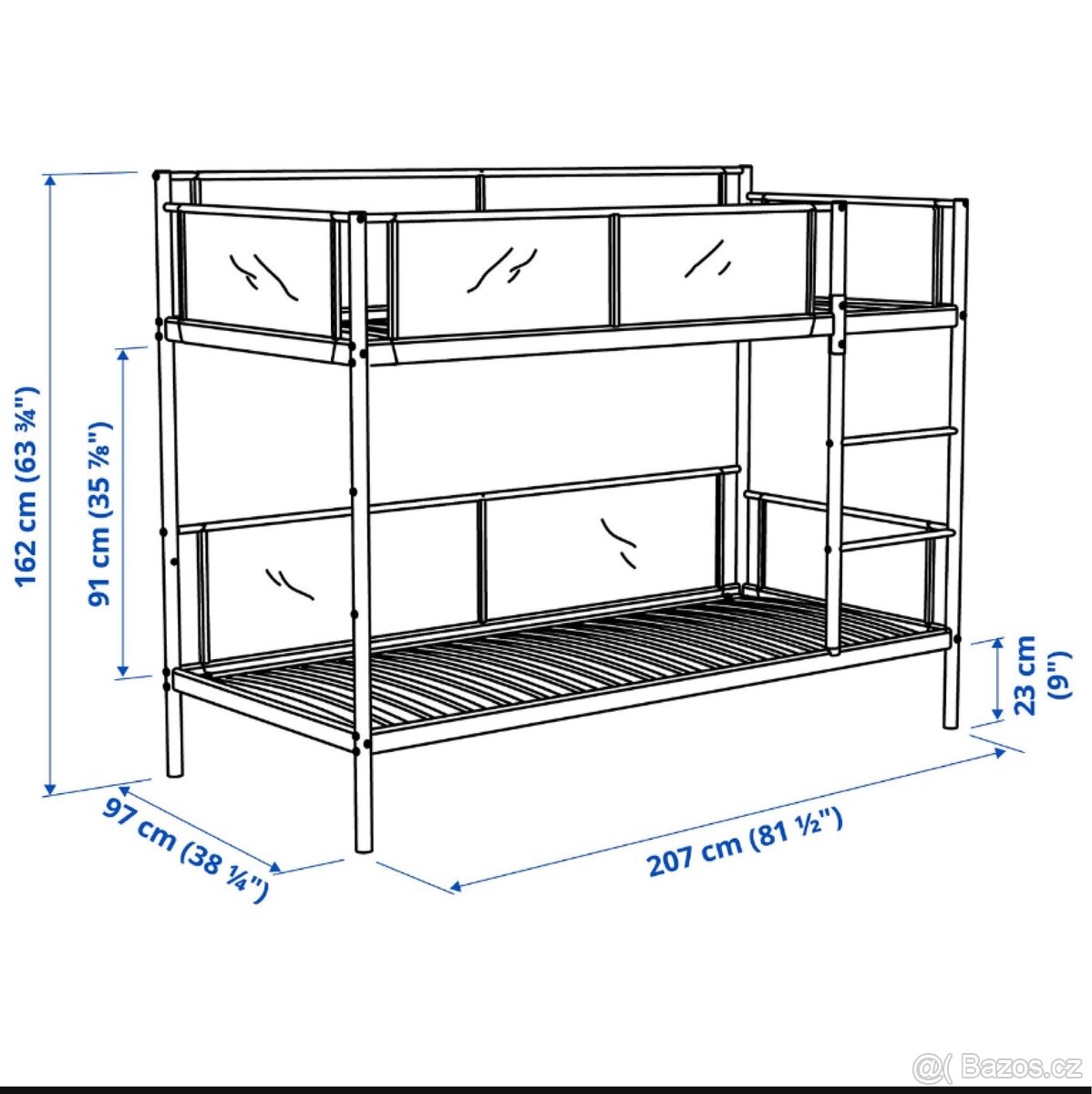 Dětská dvoupatrová postel | včetně matrací - 5