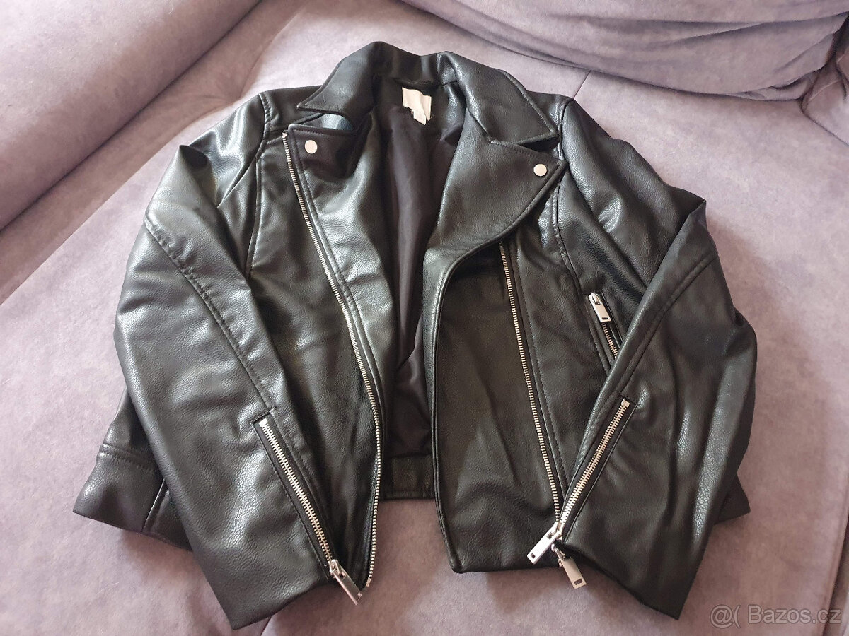 H&M Dámská černá koženková bunda vel. 40 nová - 5